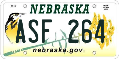 NE license plate ASF264