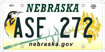 NE license plate ASF272