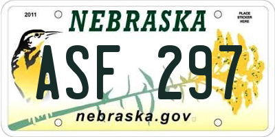 NE license plate ASF297