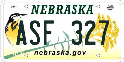 NE license plate ASF327
