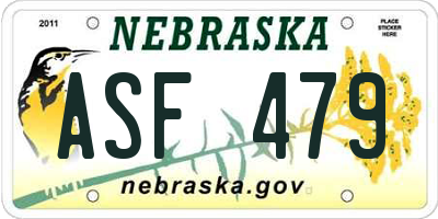 NE license plate ASF479
