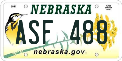 NE license plate ASF488