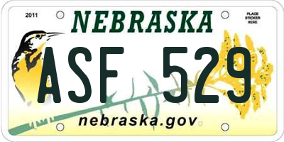 NE license plate ASF529