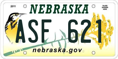 NE license plate ASF621