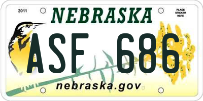 NE license plate ASF686
