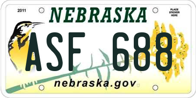 NE license plate ASF688