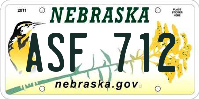 NE license plate ASF712