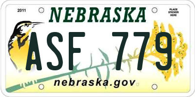 NE license plate ASF779