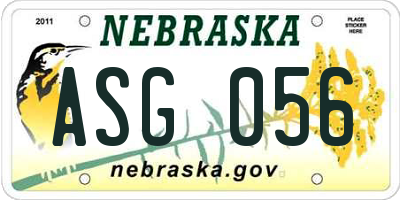 NE license plate ASG056