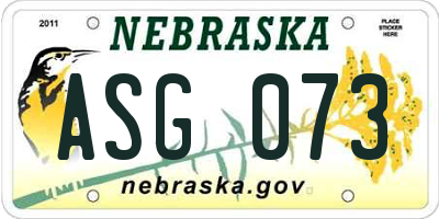 NE license plate ASG073