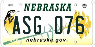 NE license plate ASG076