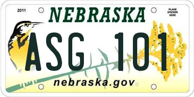 NE license plate ASG101