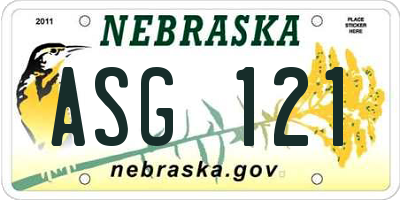 NE license plate ASG121