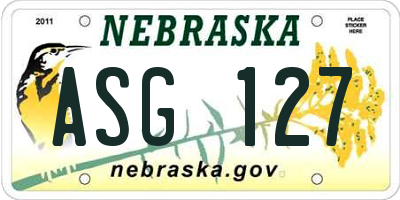NE license plate ASG127