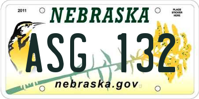 NE license plate ASG132