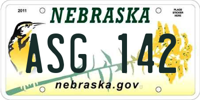 NE license plate ASG142
