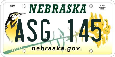 NE license plate ASG145