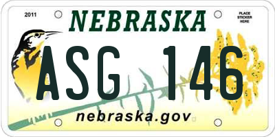 NE license plate ASG146