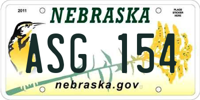 NE license plate ASG154