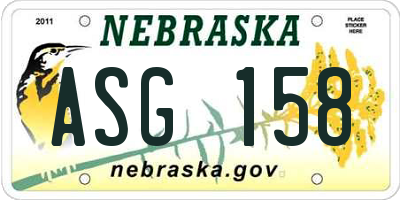 NE license plate ASG158