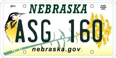 NE license plate ASG160