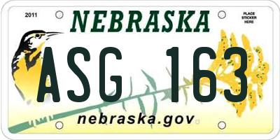 NE license plate ASG163