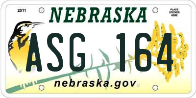 NE license plate ASG164
