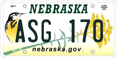 NE license plate ASG170
