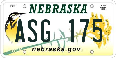 NE license plate ASG175