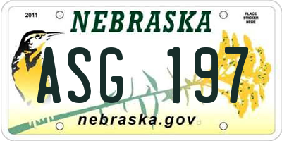 NE license plate ASG197