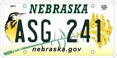 NE license plate ASG241