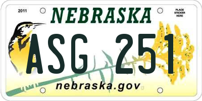 NE license plate ASG251