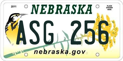 NE license plate ASG256