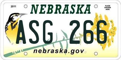 NE license plate ASG266