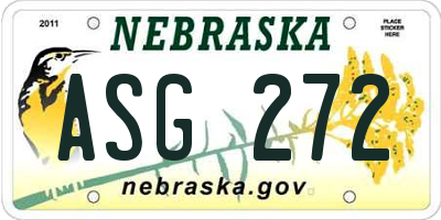 NE license plate ASG272