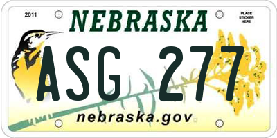 NE license plate ASG277