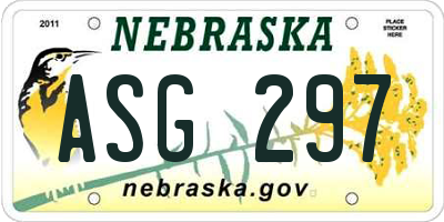 NE license plate ASG297