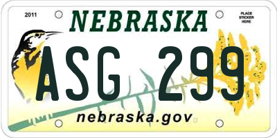 NE license plate ASG299