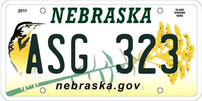 NE license plate ASG323
