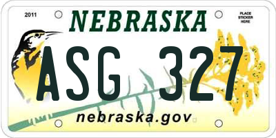 NE license plate ASG327