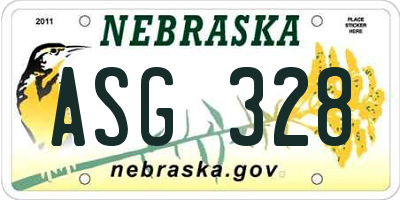 NE license plate ASG328