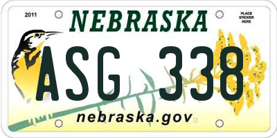 NE license plate ASG338