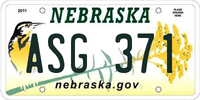 NE license plate ASG371