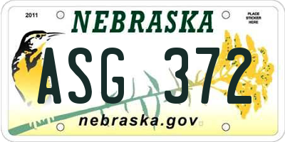NE license plate ASG372