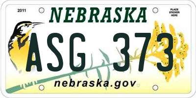 NE license plate ASG373
