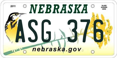 NE license plate ASG376