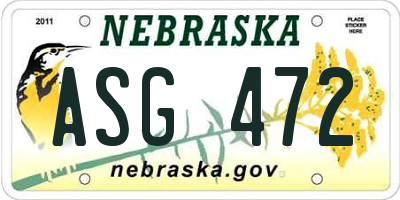 NE license plate ASG472