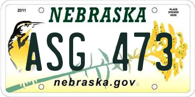 NE license plate ASG473