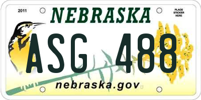 NE license plate ASG488