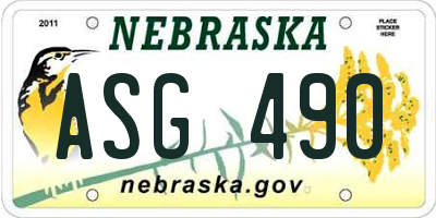 NE license plate ASG490